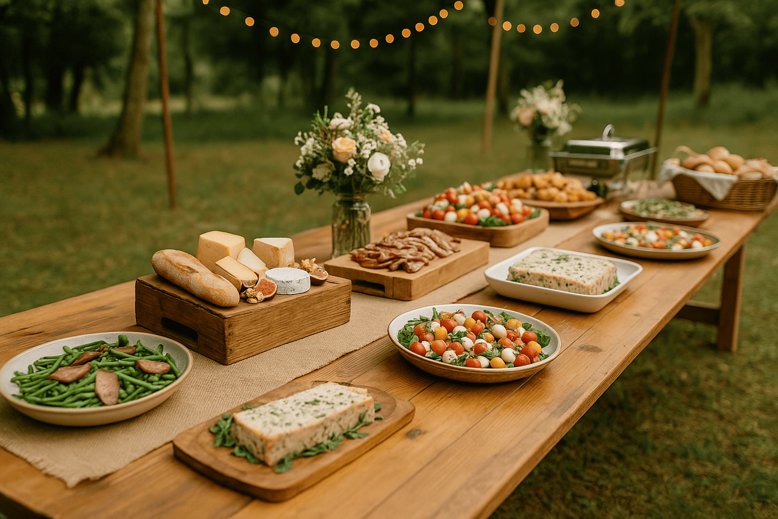Buffet mariage élégant avec présentation soignée